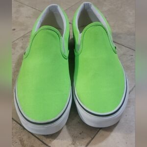 Vans Kids Neon Green Slip-On Sneakers